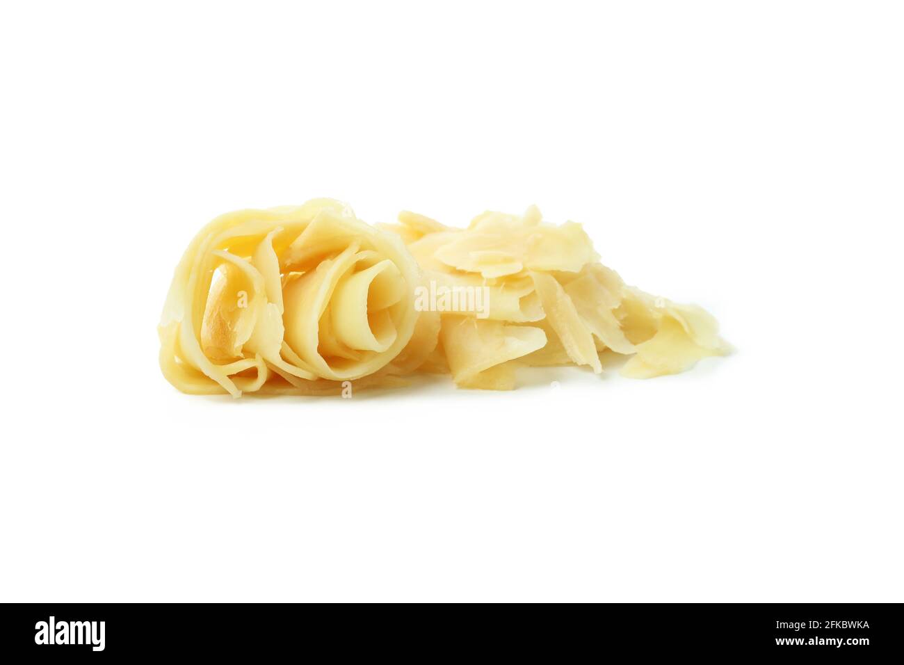 Pickled ginger slices isolated on white background Stock Photo