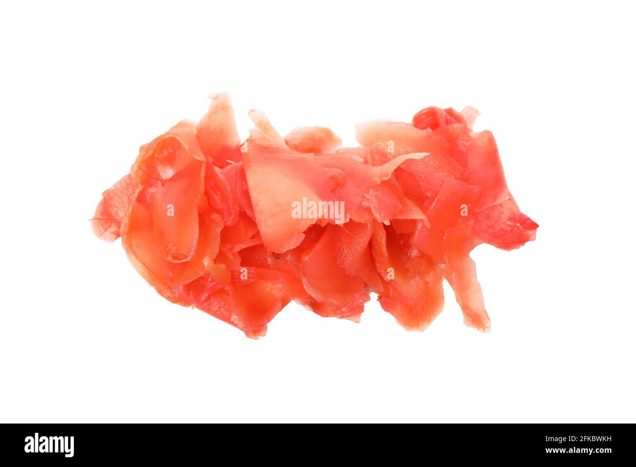 Pickled ginger slices isolated on white background Stock Photo