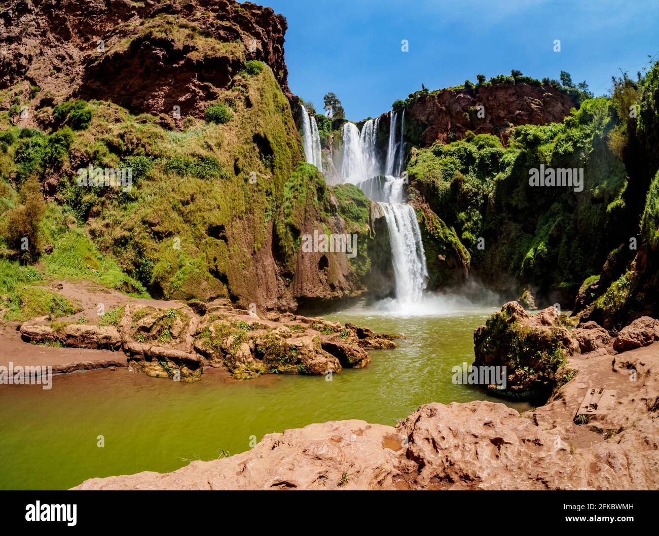 Ouzoud Falls, waterfall near the Middle Atlas village of Tanaghmeilt, Azilal Province, Beni Mellal-Khenifra Region, Morocco, North Africa, Africa Stock Photo