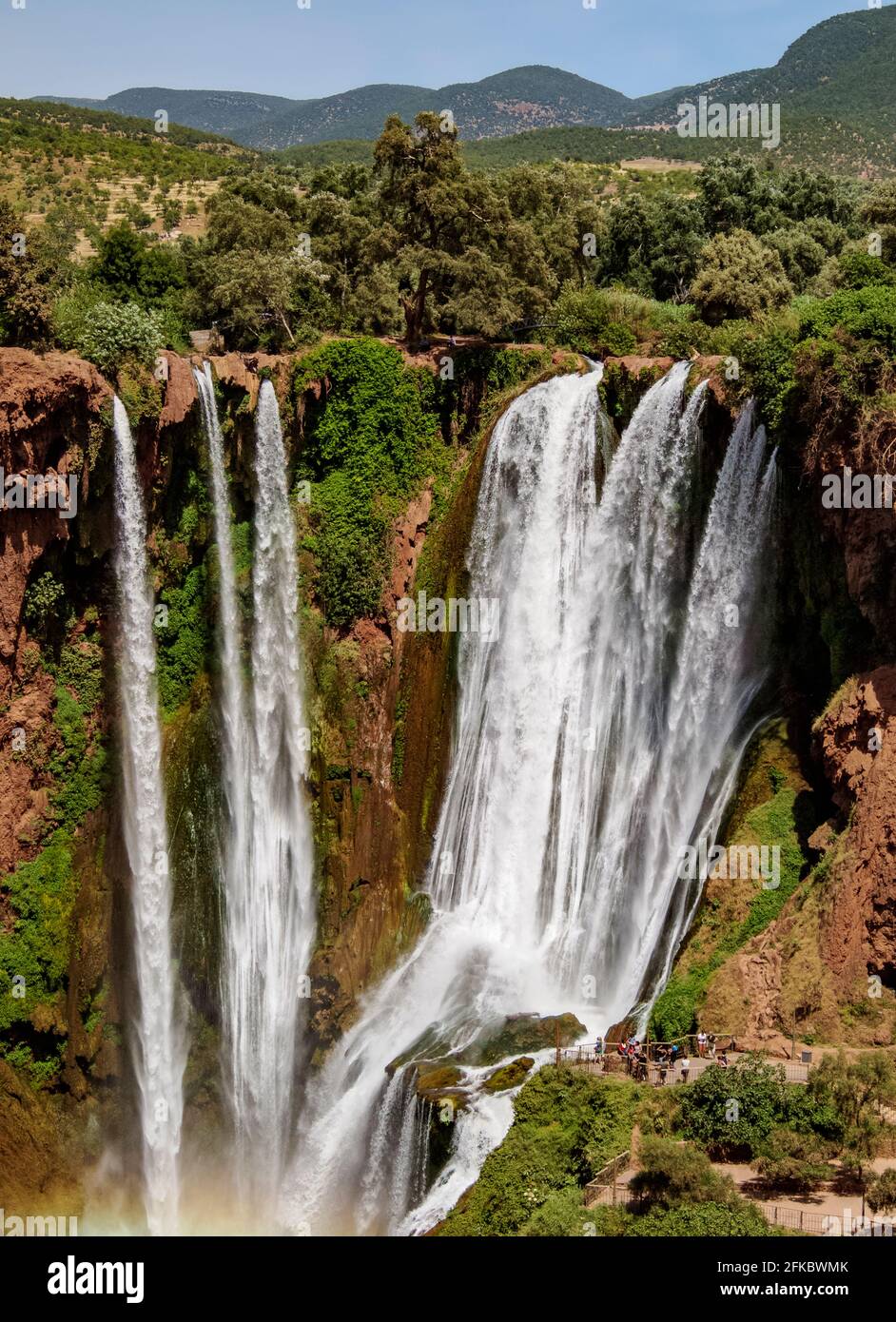 Ouzoud Falls, waterfall near the Middle Atlas village of Tanaghmeilt, Azilal Province, Beni Mellal-Khenifra Region, Morocco, North Africa, Africa Stock Photo