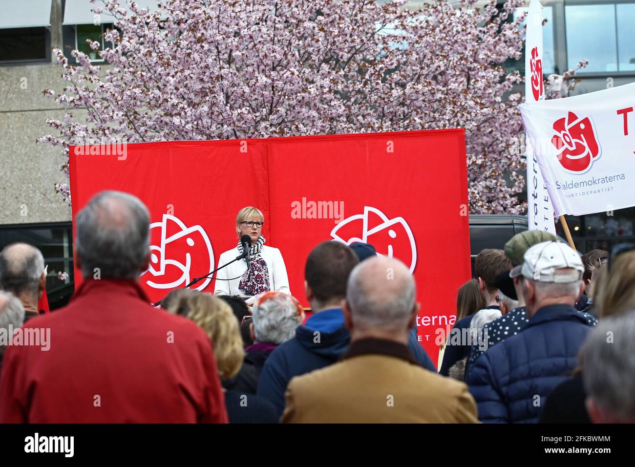 First May demonstration with, among others, the Social Democrats' Margot Wallström (s), Linköping, Sweden. Stock Photo