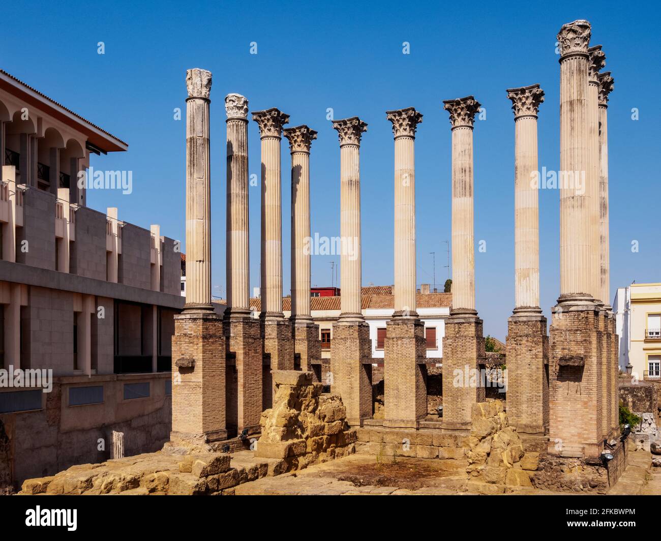 Ruins of the Roman Temple in Cordoba, Andalusia, Spain, Europe Stock Photo