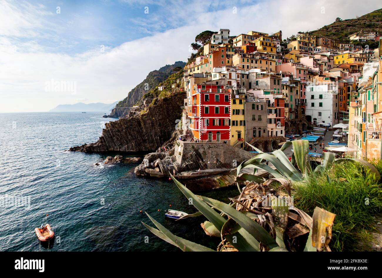 Picturesque village of Riomaggiore in Cinque Terre, UNESCO World Heritage Site, province of La Spezia, Liguria region, Italy, Europe Stock Photo