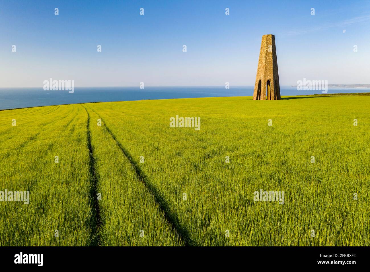 The Daymark, an octagonal day beacon near Dartmouth, Devon, England, United Kingdom, Europe Stock Photo