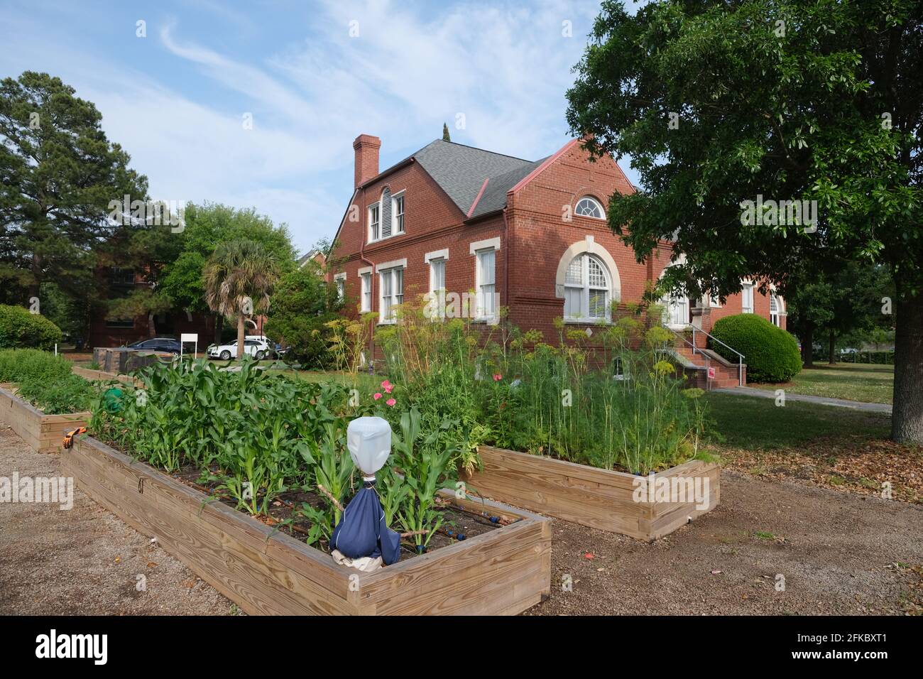 Urban Garden at Enston Home for aged built as English Village as founder William Enston remembered his English home. Stock Photo