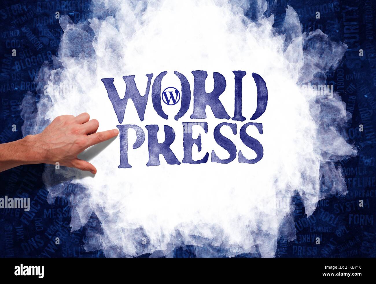 Wordpress; WordPress concept on background Stock Photo Alamy