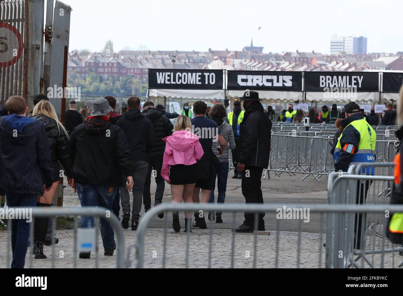 Revellers arrive at Circus nightclub in Bramley-Moore Dock, Liverpool ...
