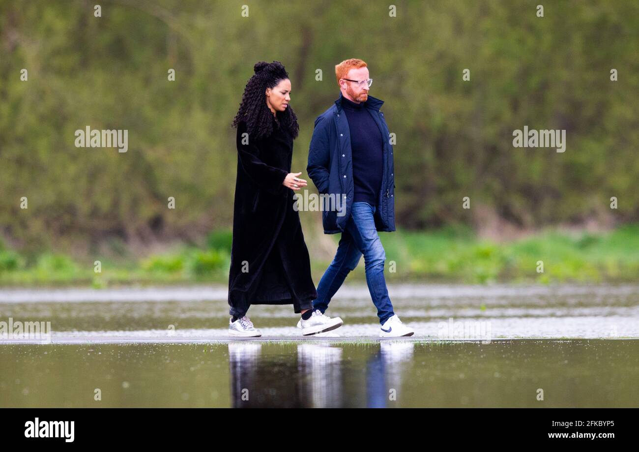London, UK. 30th Apr, 2021. TV presenter Michelle Ackerley and her