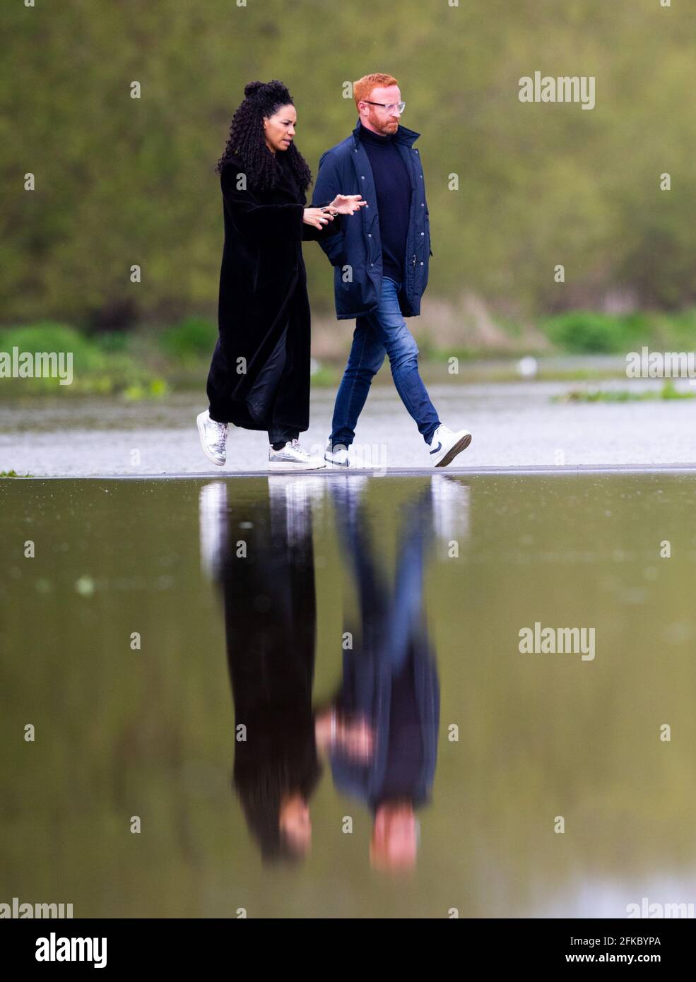London, UK. 30th Apr, 2021. TV presenter Michelle Ackerley and her