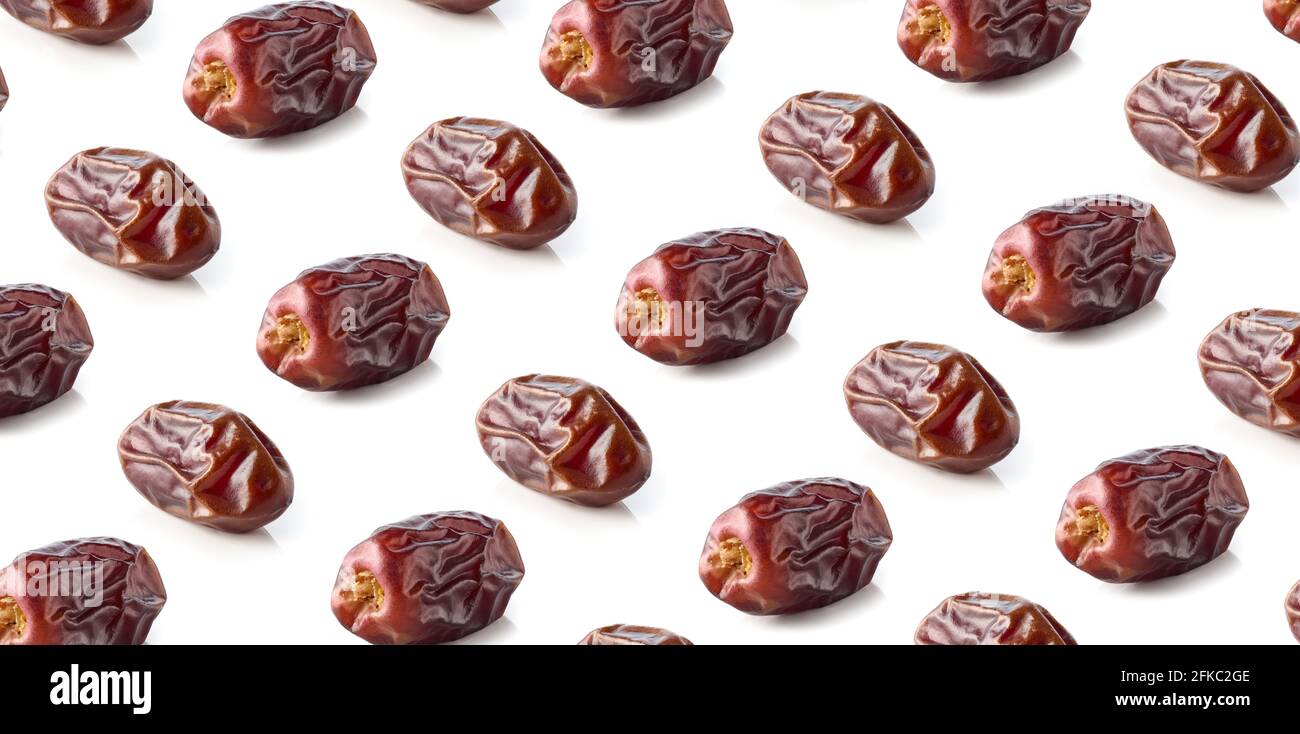 Datte Patterns Dried date pattern isolated on white background, top view Stock Photo ...