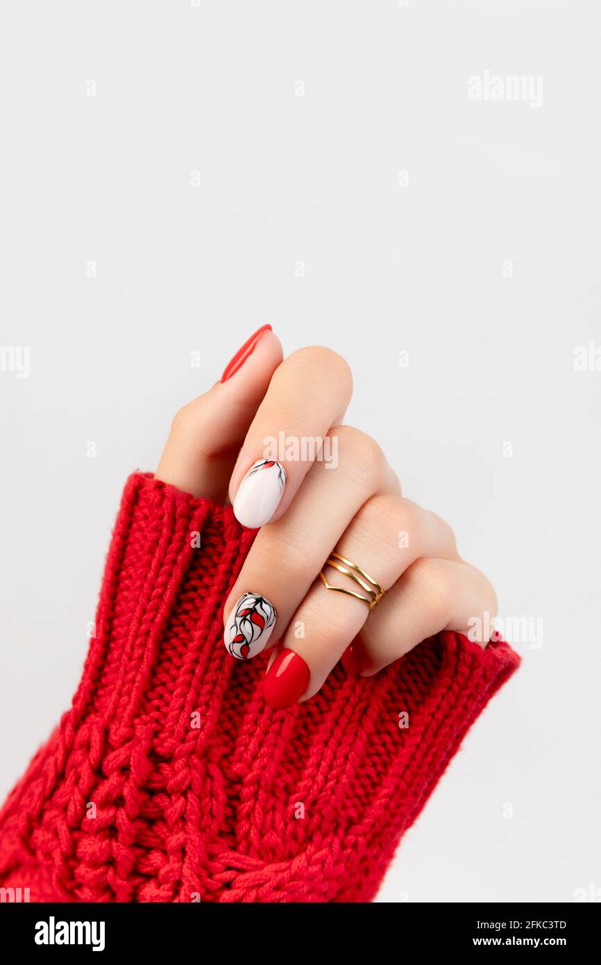 Woman in red sweater on hi-res stock photography and images - Alamy