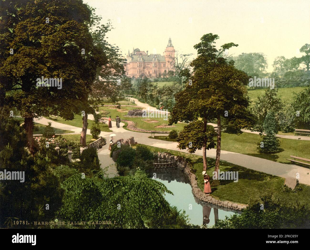 Valley Gardens, Harrogate in Yorkshire circa 1890-1900 Stock Photo