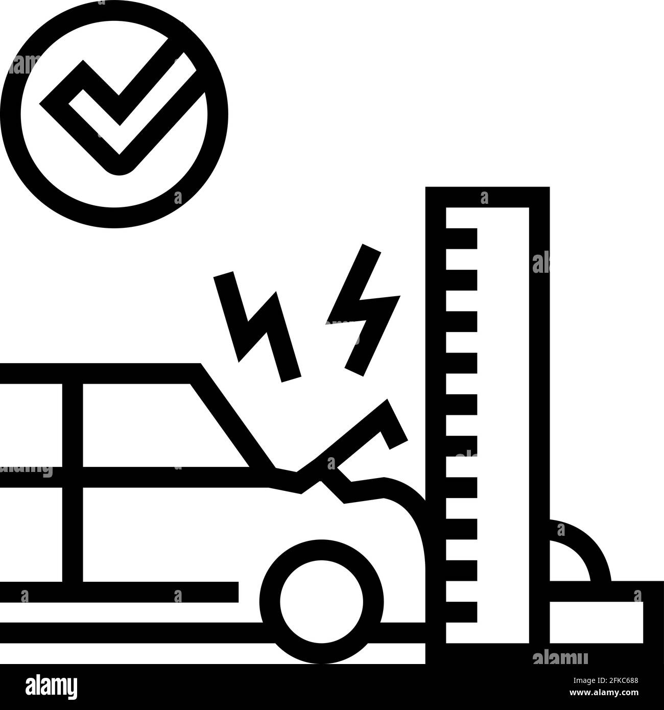 crash test car line icon vector illustration Stock Vector Image & Art