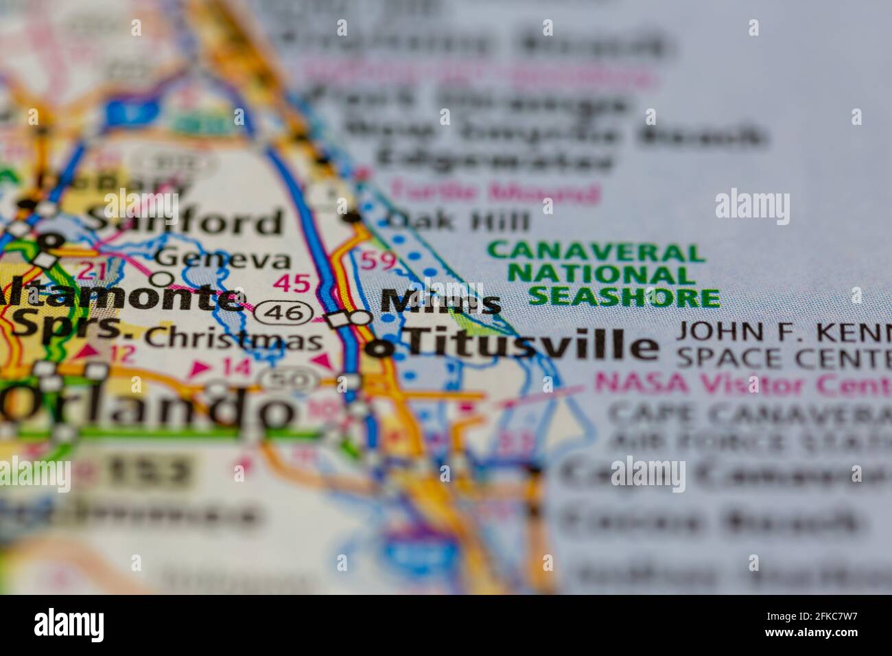 Mims Florida USA Shown on a geography map or road map Stock Photo - Alamy