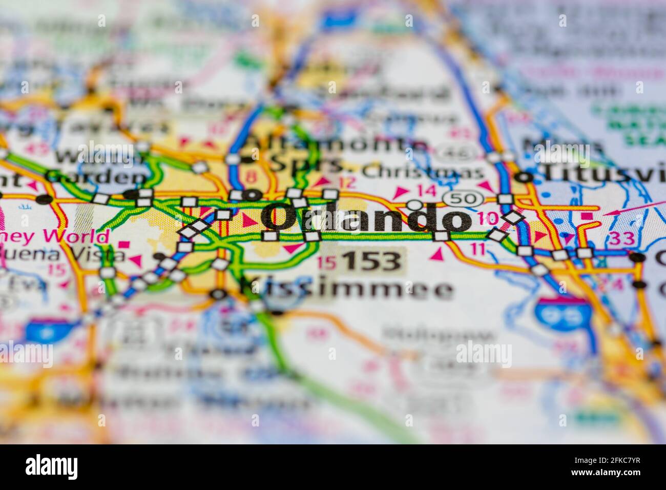 Orlando Florida USA Shown on a geography map or road map Stock Photo - Alamy