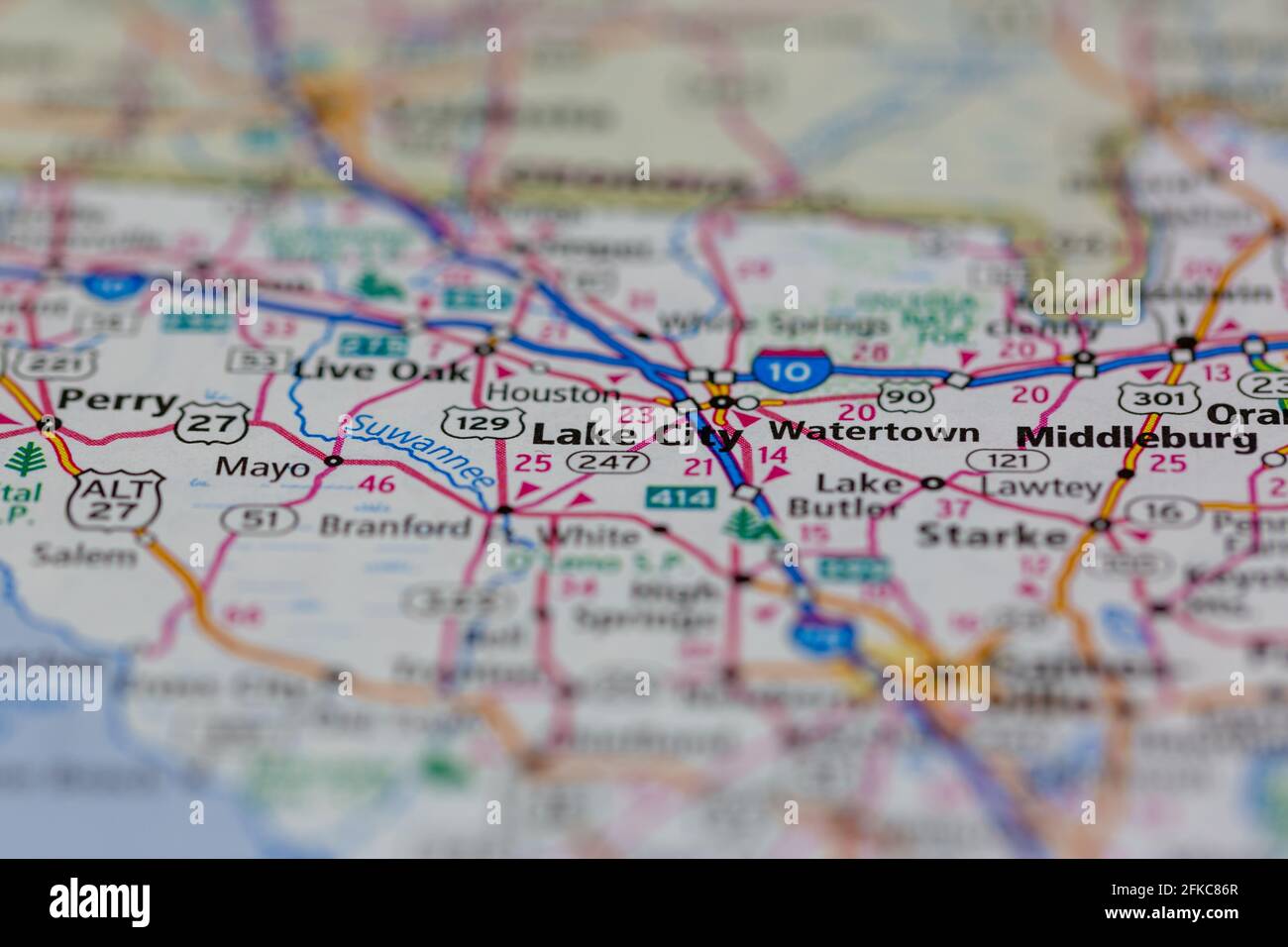 Map of lake city hi res stock photography - Lake City Florida Usa Shown On A Geography Map Or Road Map 2FKC86R