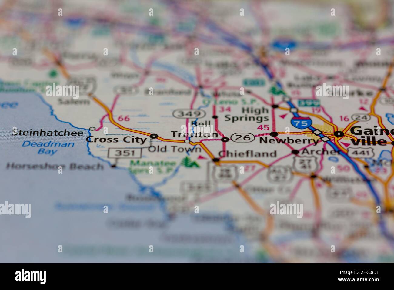 Trenton Florida USA Shown on a geography map or road map Stock Photo 