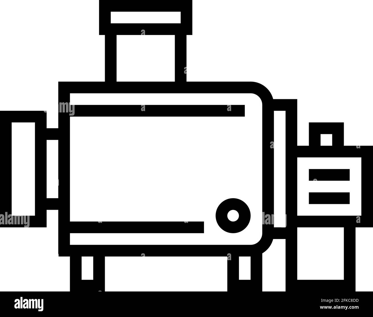 cheesemaking equipment for prepare cheese line icon vector illustration ...