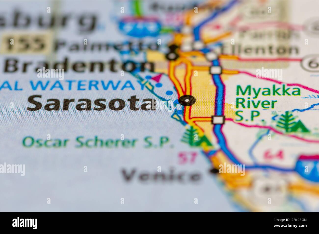 Sarasota Florida USA Shown on a geography map or road map Stock Photo Alamy