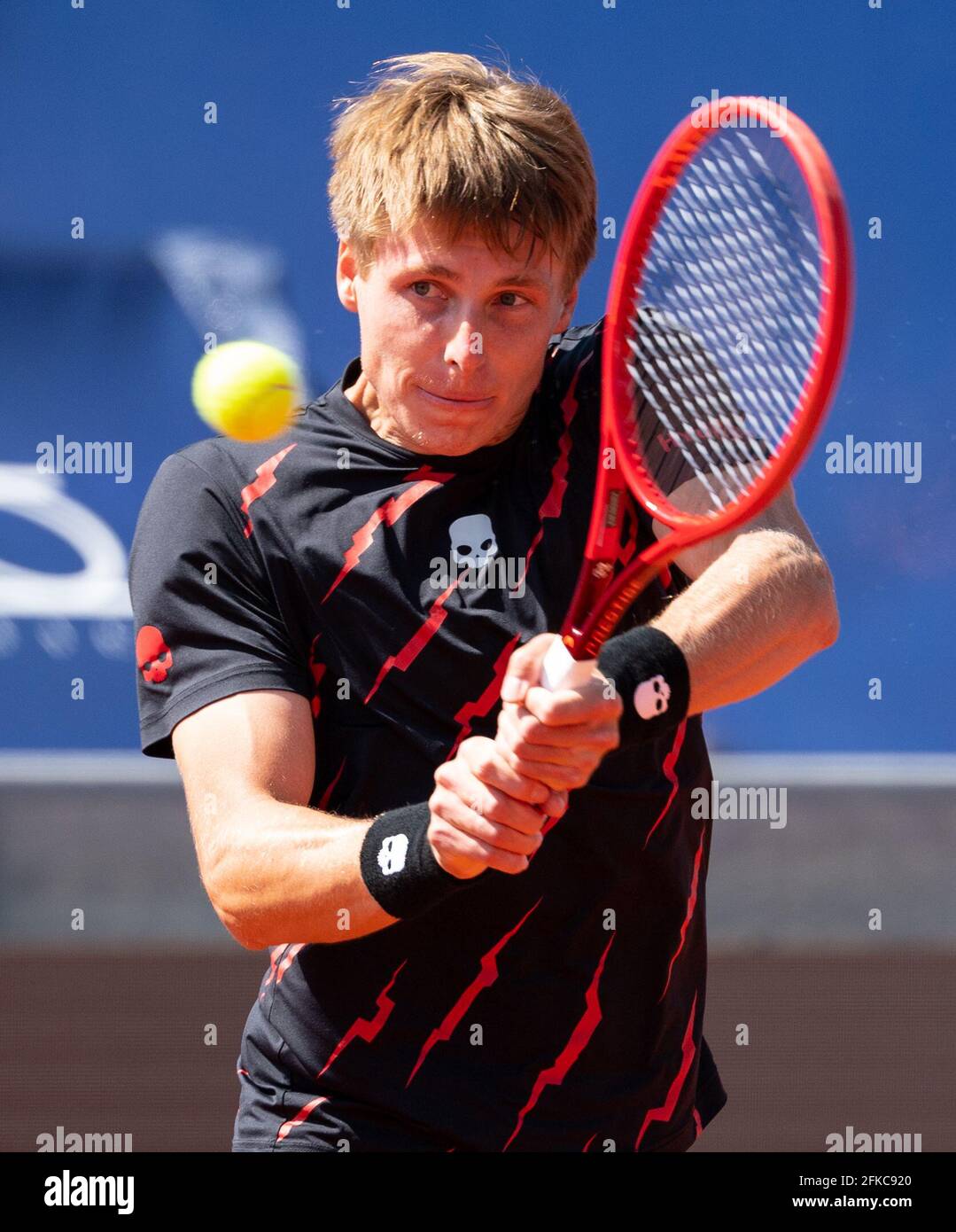 Munich, Germany. 30th Apr, 2021. Tennis: ATP Tour - Munich, Singles, Men,  Quarterfinals. Zverev (Germany) - Ivashka (Belarus). Ilya Ivashka in  action. Credit: Sven Hoppe/dpa/Alamy Live News Stock Photo - Alamy