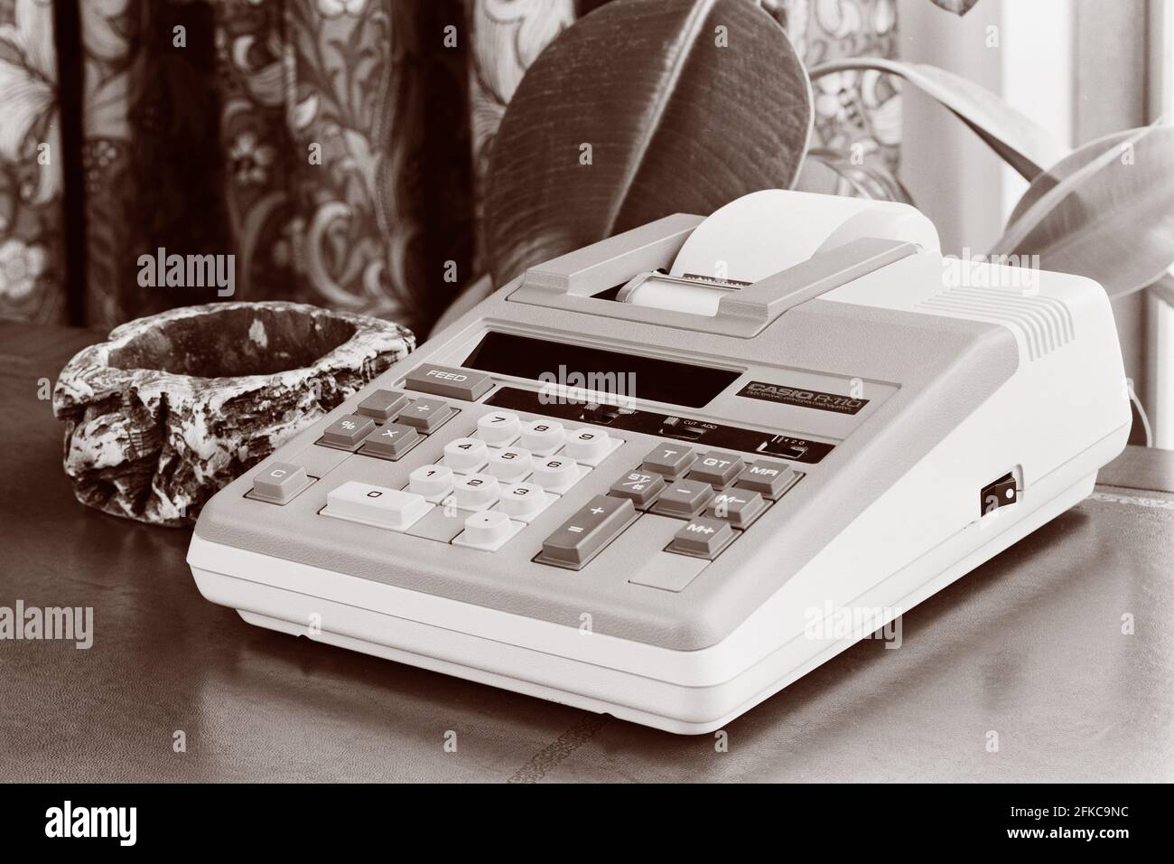 vintage Casio R-110 electronic printing calculator Stock Photo