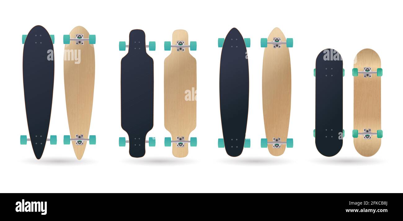 different type longboard skateboard deck model vector Stock Vector & Art -