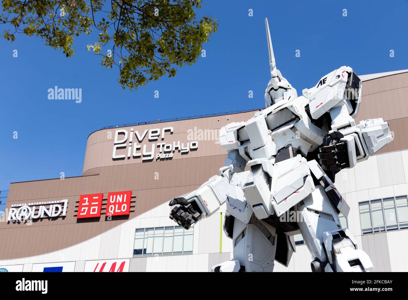 TOKYO, JAPAN April 28, 2019, RX0 Unicorn Gundam statue in normal