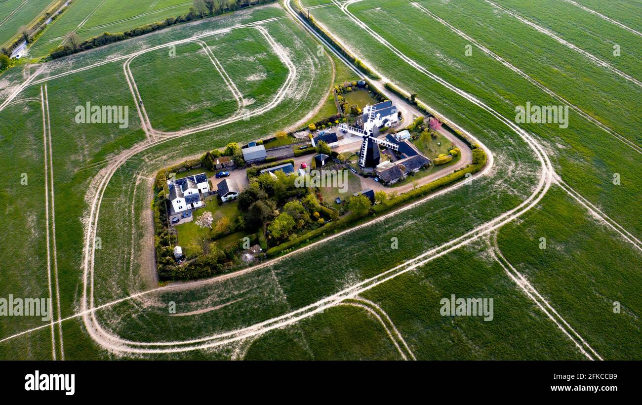 Aerial view of Ripple Mill, Ringwould, Kent Stock Photo Alamy