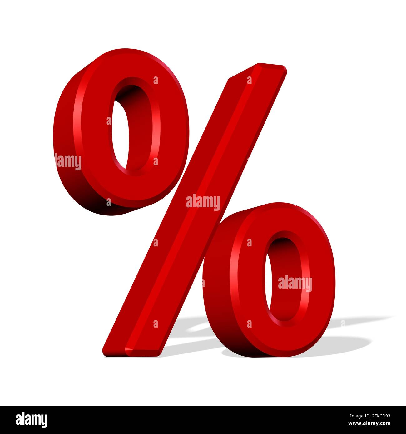 Symbol for percent against white background, 3D illustration Stock Photo