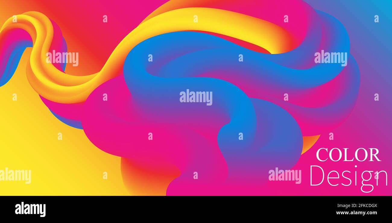Color Waves Background. Fluid Poster. Colorful gradient. Vector. Stock Vector