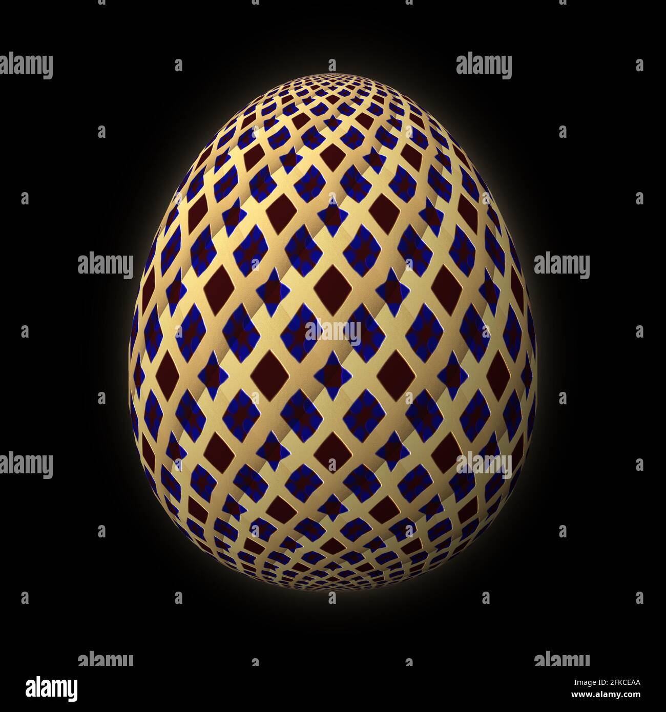 Happy Easter Artfully designed and colorful 3D easter egg 3D