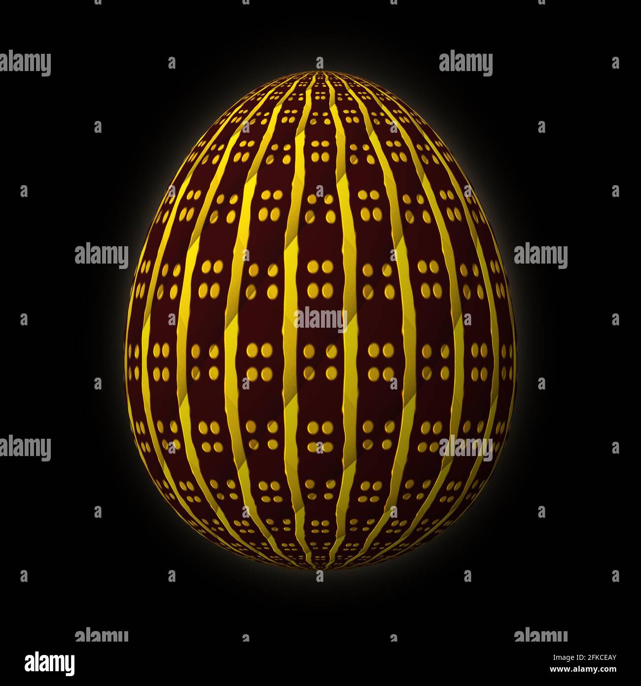 Happy Easter Artfully designed and colorful 3D easter egg 3D
