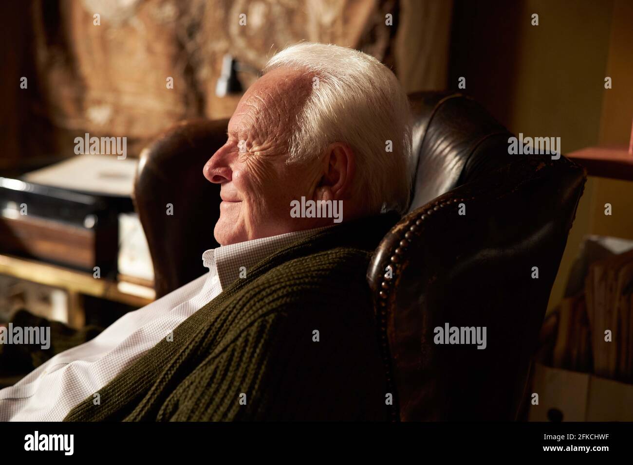 Anthony Hopkins in Oscar winning movie 'The Father' (2020) Stock Photo