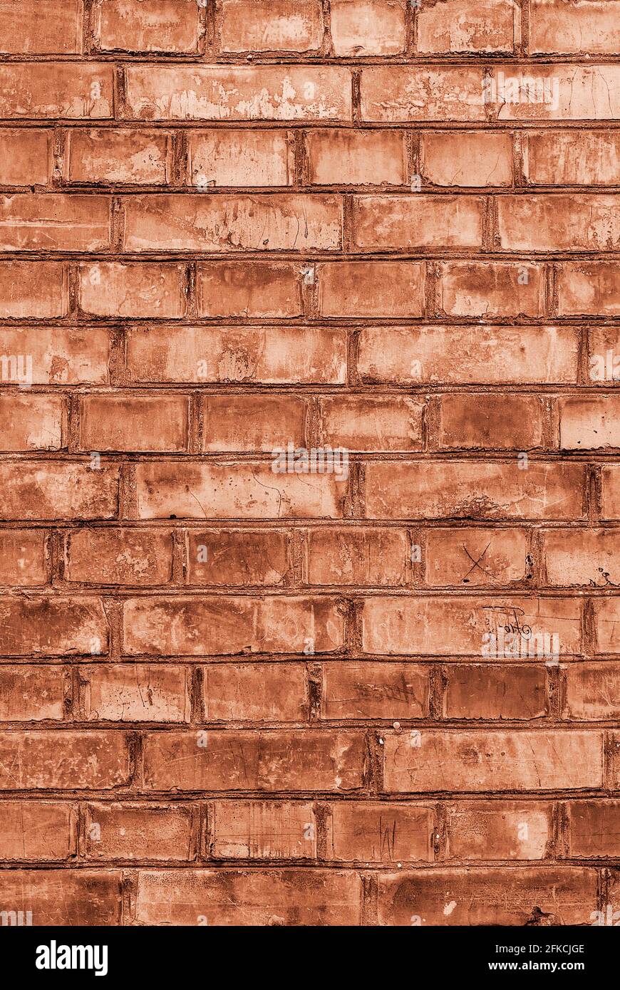 old brick wall background. Brickwork from an old brick in a rustic style Stock Photo