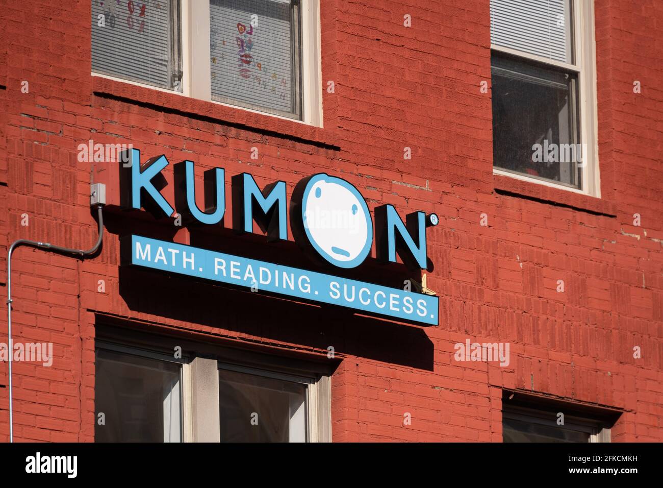 A general view of a Kumon logo at a center in Washington D.C. on
