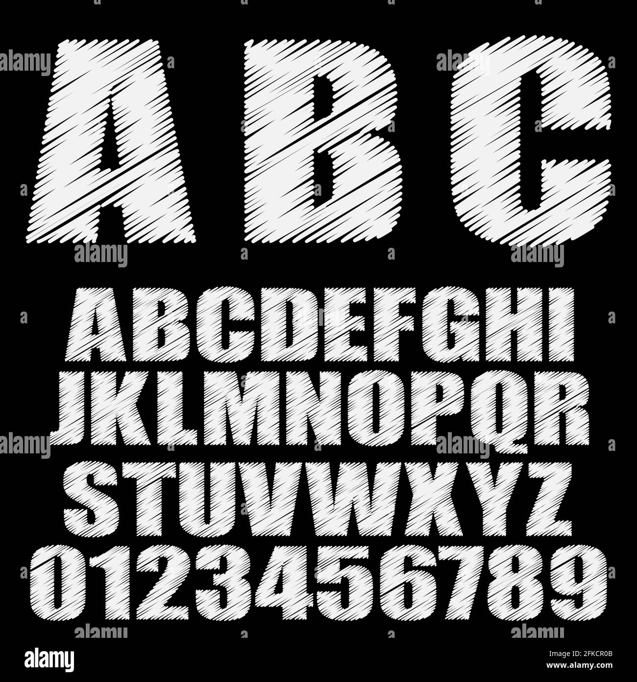 Vector shaded font. Alphabet vector font. Type letters and numbers