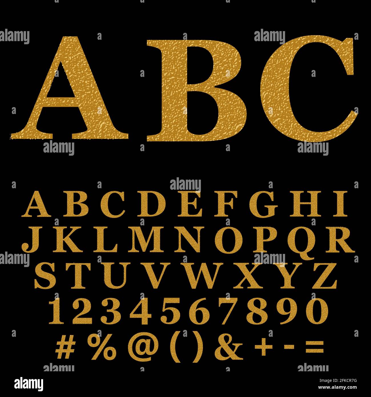 Golden glitter alphabet gold font letters Vector Image