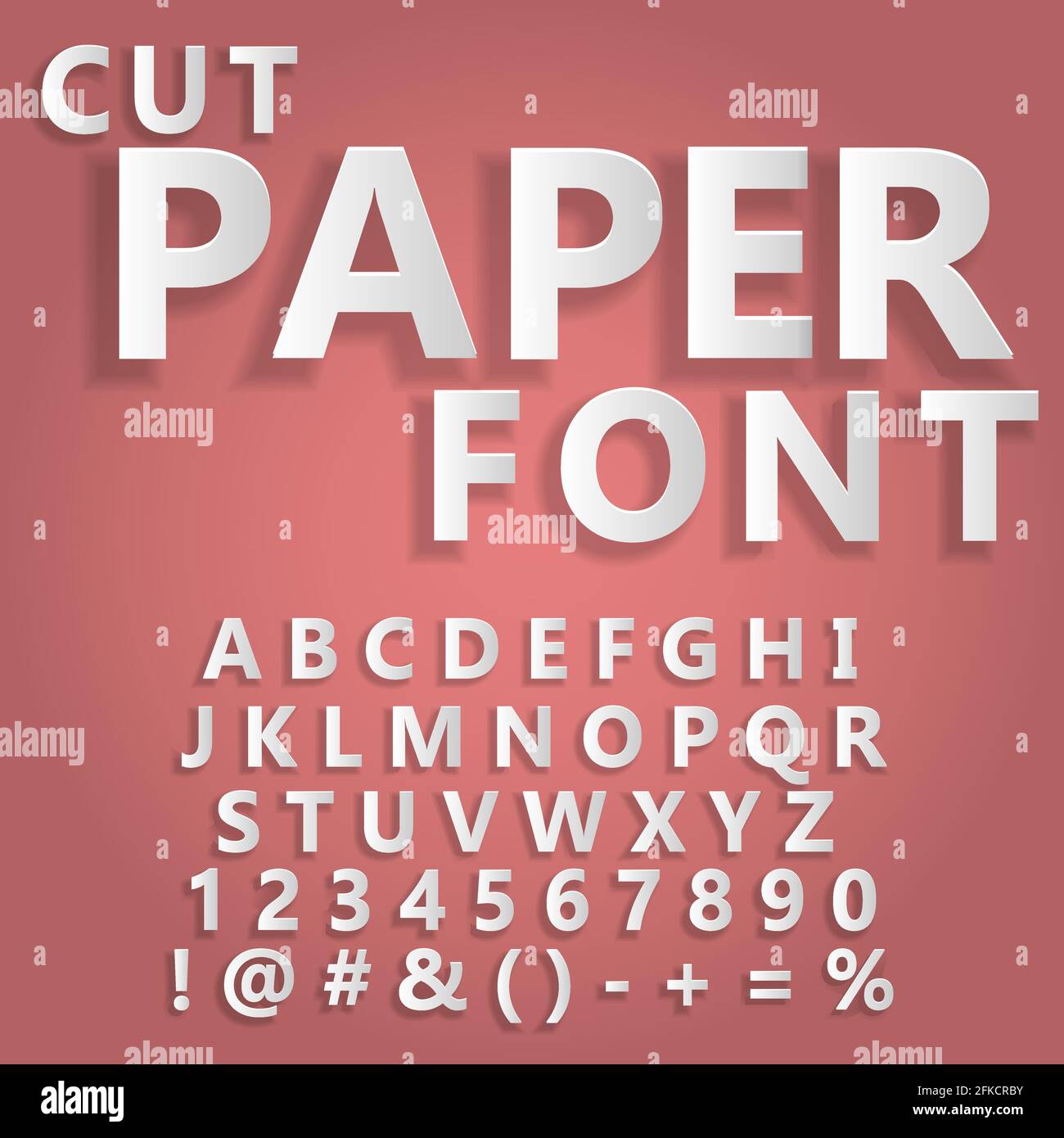 Floating cut paper letters and numbers of the alphabet on a light