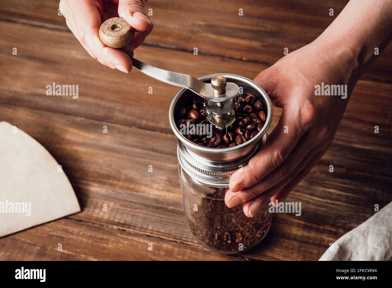 Grinding coffee beans deals