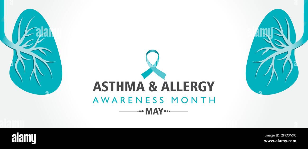 Vector illustration of asthma and allergy awareness month observed each