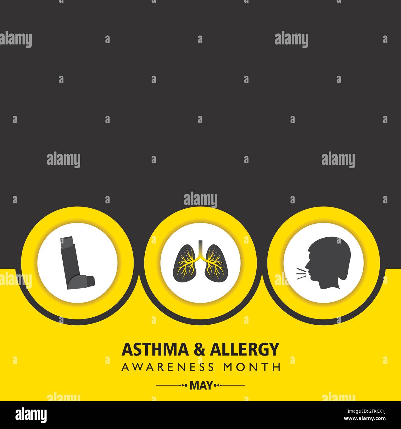 Vector illustration of asthma and allergy awareness month observed each