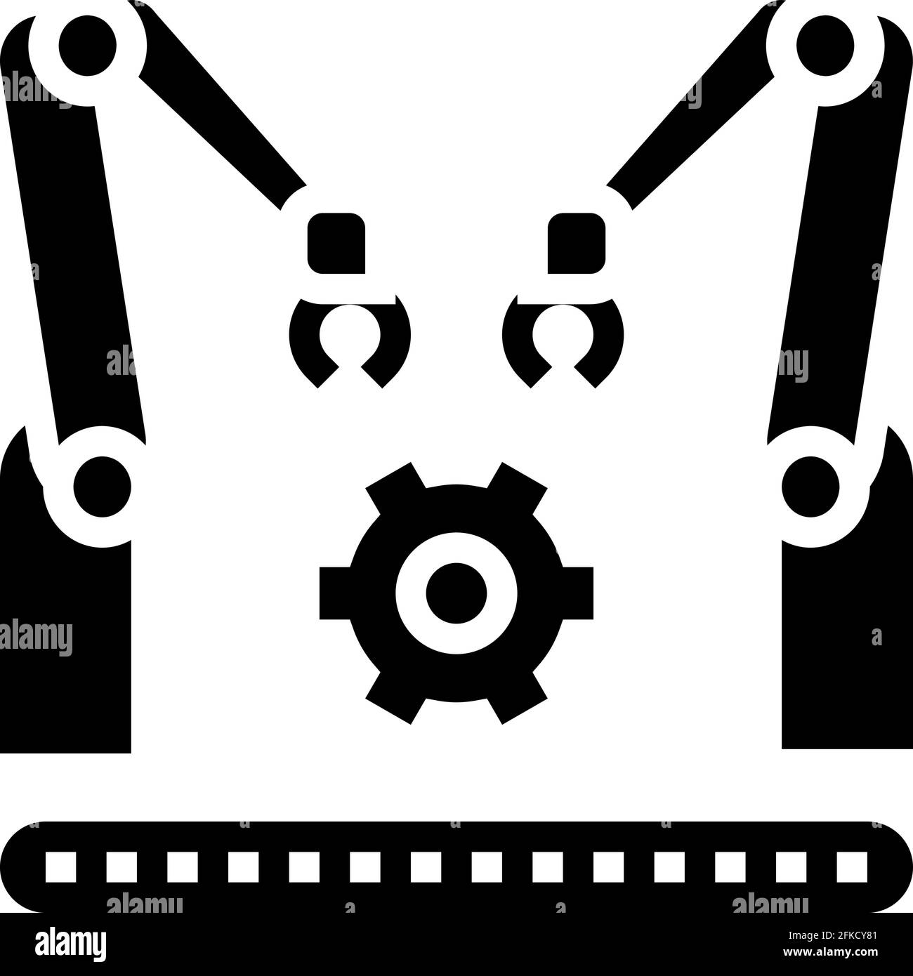 factory conveyor car glyph icon vector illustration Stock Vector Image ...