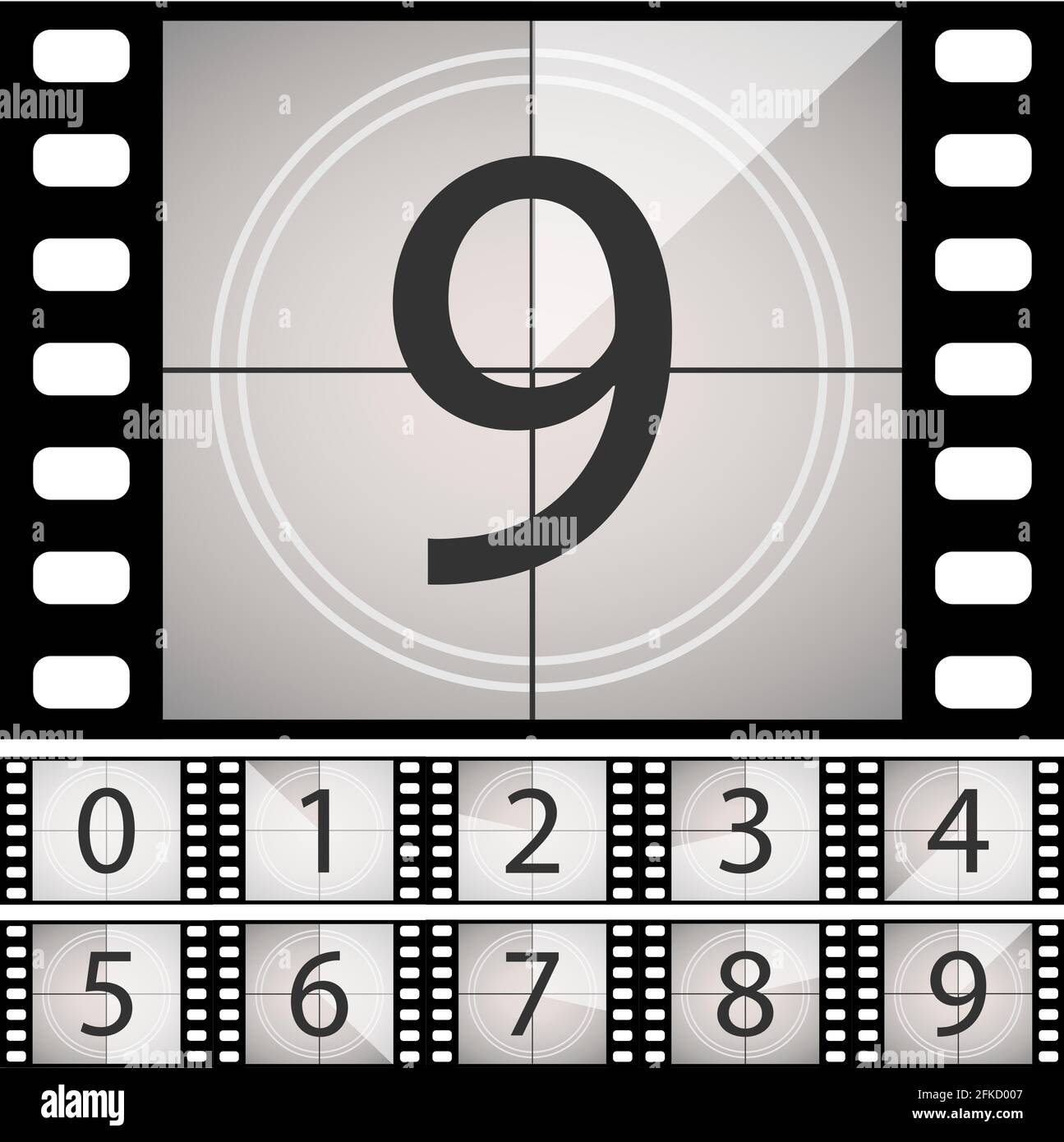 Vintage movie film strip countdown hi-res stock photography and images -  Alamy