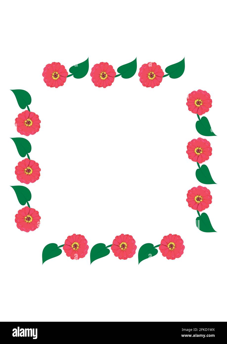 Summer bright frames of floral motifs - gerbera flowers. Cover for a book or notepad, postcard. The A4 format is vertical. Illustration on a white bac Stock Vector