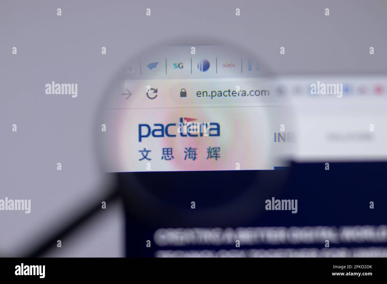 New York, USA - 26 April 2021: Pactera Technology Company Logo Close-up ...