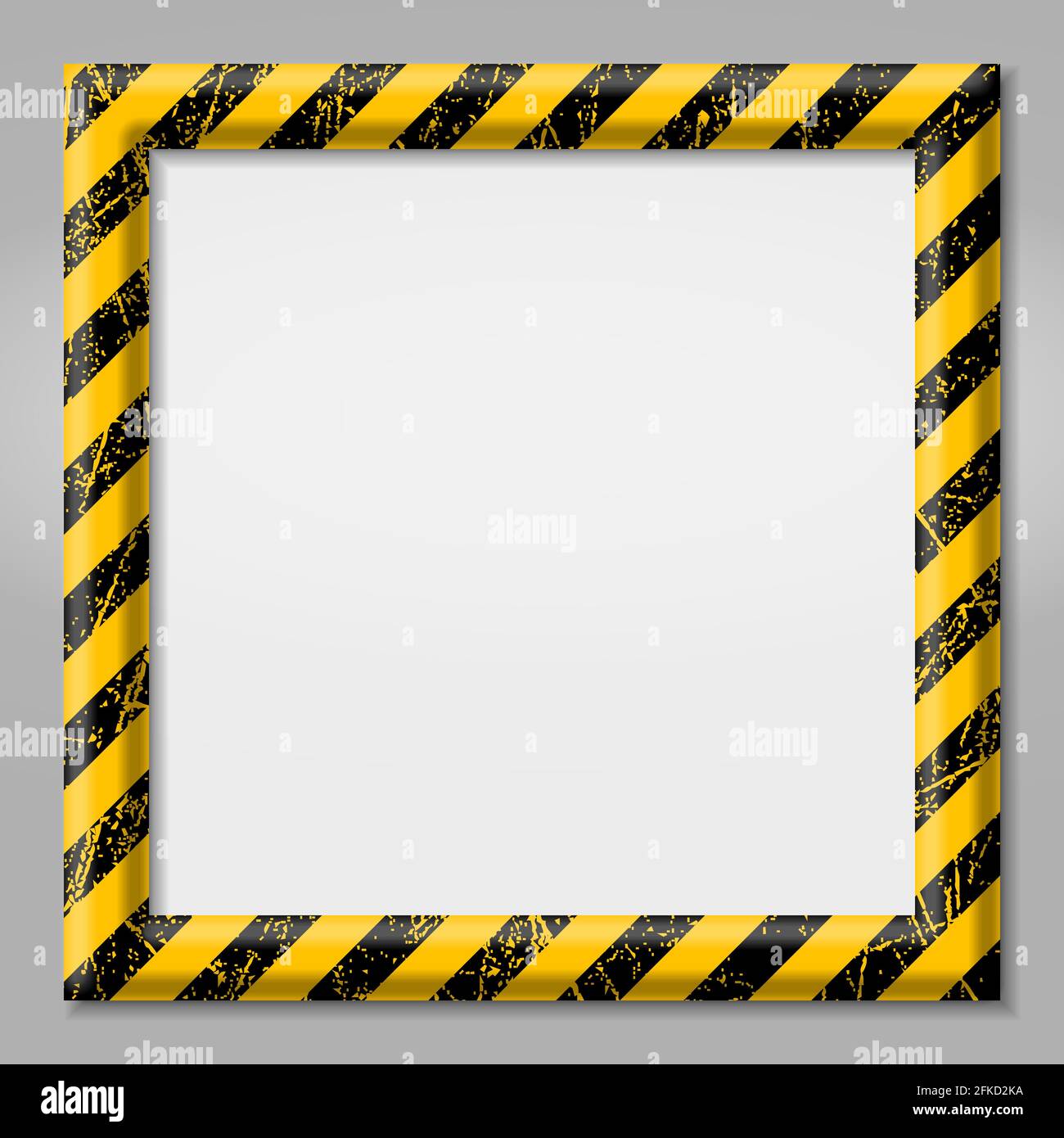 Frame with line yellow and black color. Caution sign. The hazard