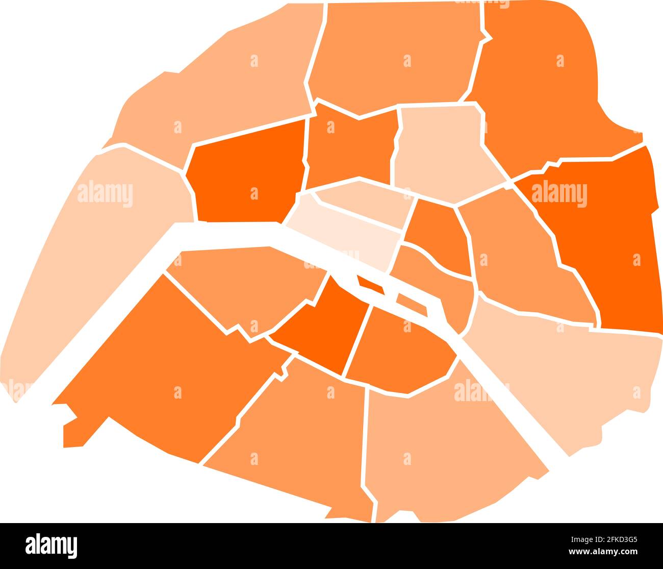 Arrondissements map paris hi-res stock photography and images - Alamy