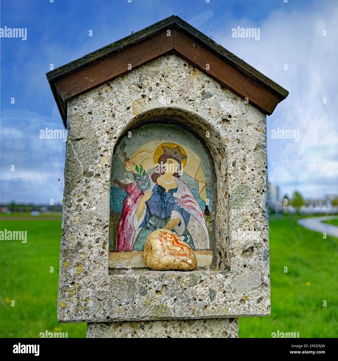 Ainring, Mitterfelden, Heiligenbildnis, bavarian devotional image April 2021 Stock Photo