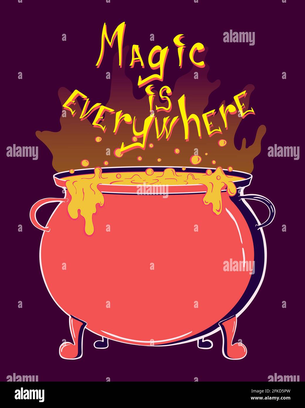 Magic is everywhere lettering poster Stock Vector
