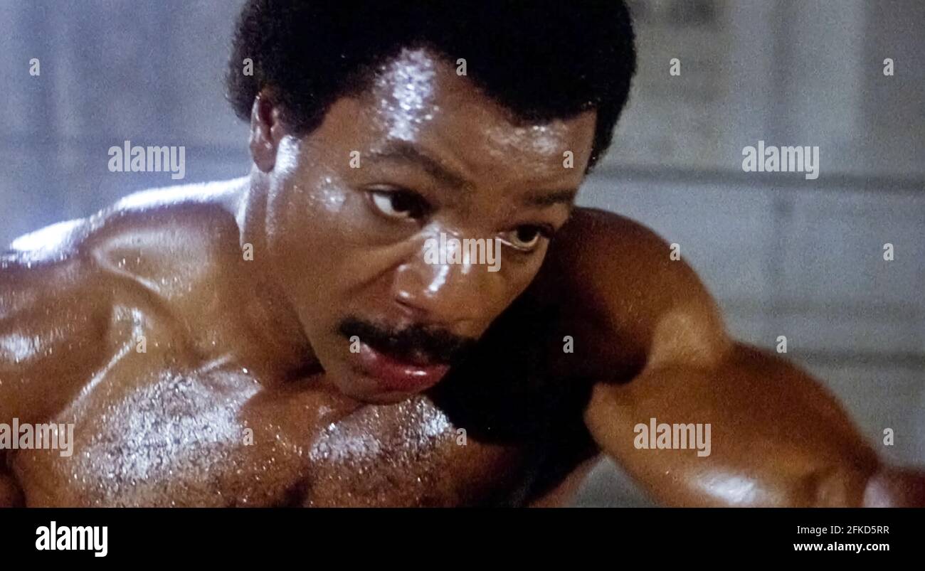USA. Carl Weathers in a scene from (C) MGM/UA film: Rocky III (1982). Plot: After winning the ultimate title and being the world champion, Rocky falls into a hole and finds himself picked up by a former enemy. Ref: LMK110-J7064-290421 Supplied by LMKMEDIA. Editorial Only. Landmark Media is not the copyright owner of these Film or TV stills but provides a service only for recognised Media outlets. pictures@lmkmedia.com Stock Photo